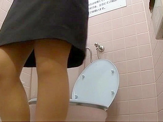Japanese Office Lady's Hot Masturbation Caught on Camera in the Toilet