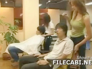 Get fucked by sexy Asian masseuses in skimpy bikinis at the parlor